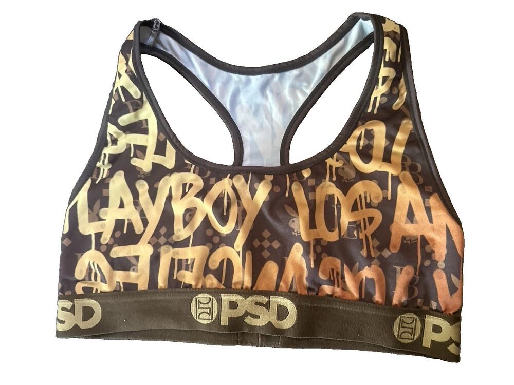 PSD Women's Sports Bra Playboy Luxe Sz LARGE Size 34D to 38B